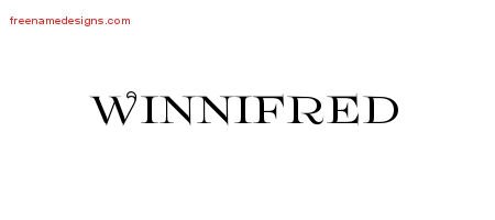 Winnifred Flourishes Name Tattoo Designs