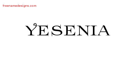 Yesenia Flourishes Name Tattoo Designs