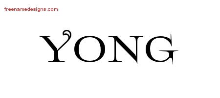 Yong Flourishes Name Tattoo Designs