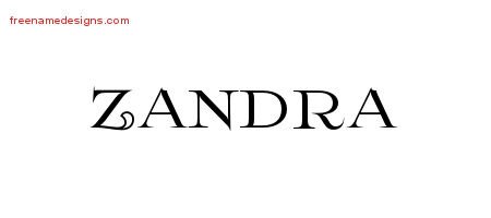 Zandra Flourishes Name Tattoo Designs