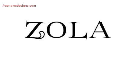 Zola Flourishes Name Tattoo Designs