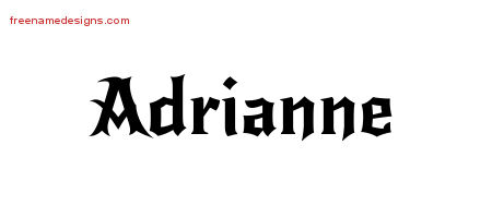 Adrianne Gothic Name Tattoo Designs