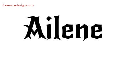 Ailene Gothic Name Tattoo Designs