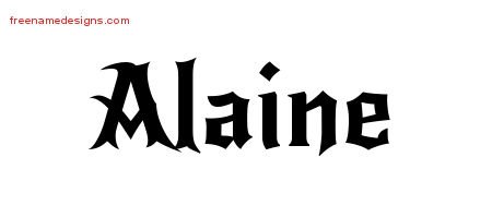 Alaine Gothic Name Tattoo Designs