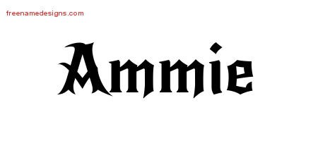 Ammie Gothic Name Tattoo Designs
