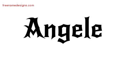 Angele Gothic Name Tattoo Designs