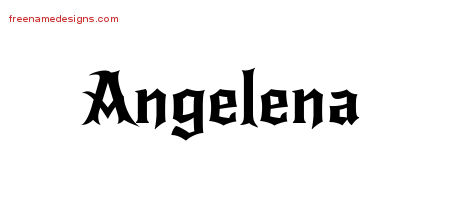 Angelena Gothic Name Tattoo Designs