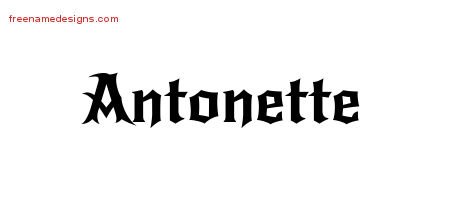 Antonette Gothic Name Tattoo Designs