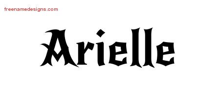 Arielle Gothic Name Tattoo Designs