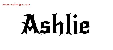 Ashlie Gothic Name Tattoo Designs