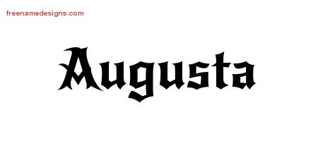 Augusta Gothic Name Tattoo Designs