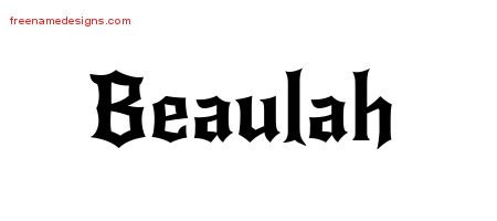 Beaulah Gothic Name Tattoo Designs