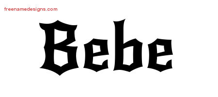 Bebe Gothic Name Tattoo Designs