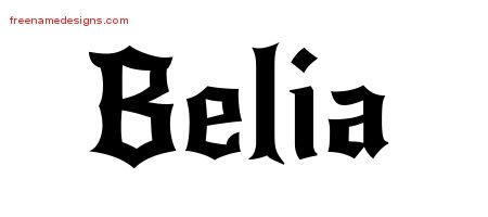 Belia Gothic Name Tattoo Designs