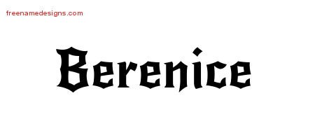 Berenice Gothic Name Tattoo Designs