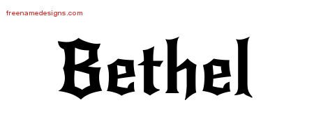Bethel Gothic Name Tattoo Designs