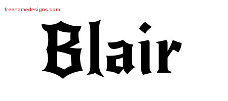 Blair Gothic Name Tattoo Designs