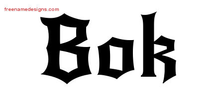 Bok Gothic Name Tattoo Designs