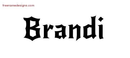 Brandi Gothic Name Tattoo Designs