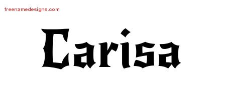 Carisa Gothic Name Tattoo Designs