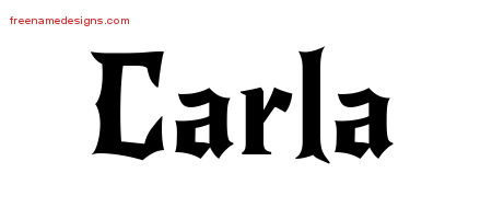 Carla Gothic Name Tattoo Designs