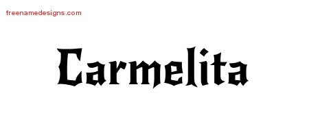 Carmelita Gothic Name Tattoo Designs