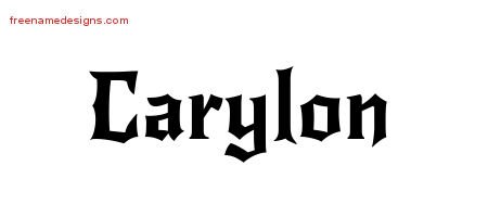 Carylon Gothic Name Tattoo Designs