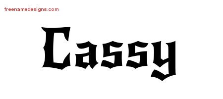 Cassy Gothic Name Tattoo Designs