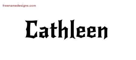 Cathleen Gothic Name Tattoo Designs