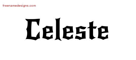 Celeste Gothic Name Tattoo Designs