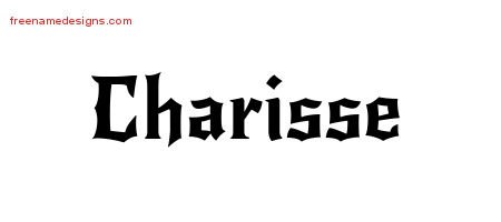Charisse Gothic Name Tattoo Designs