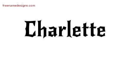 Charlette Gothic Name Tattoo Designs