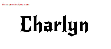 Charlyn Gothic Name Tattoo Designs