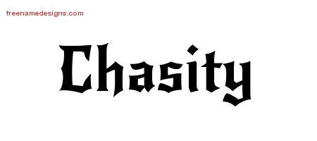 Chasity Gothic Name Tattoo Designs