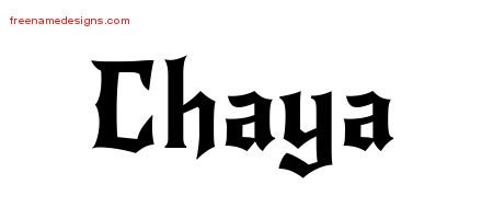 Chaya Gothic Name Tattoo Designs