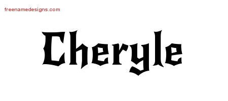 Cheryle Gothic Name Tattoo Designs