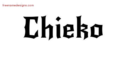 Chieko Gothic Name Tattoo Designs