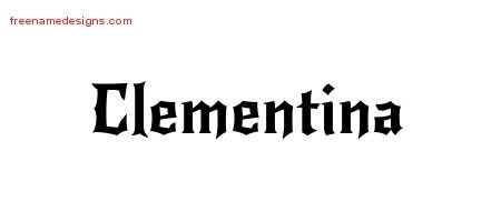 Clementina Gothic Name Tattoo Designs