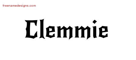 Clemmie Gothic Name Tattoo Designs
