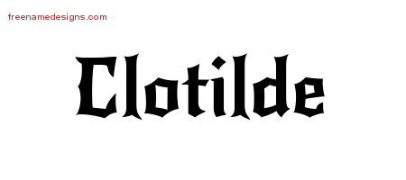 Clotilde Gothic Name Tattoo Designs