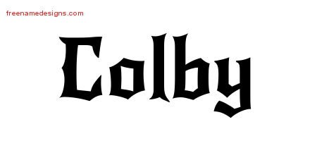 Colby Gothic Name Tattoo Designs