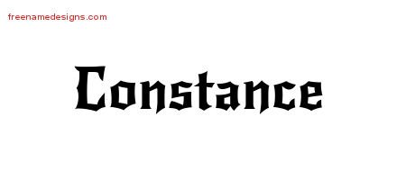 Constance Gothic Name Tattoo Designs