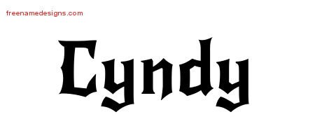 Cyndy Gothic Name Tattoo Designs