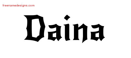 Daina Gothic Name Tattoo Designs
