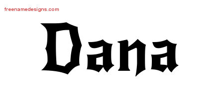 Dana Gothic Name Tattoo Designs