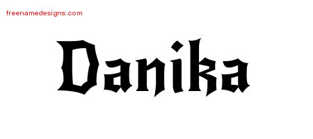 Danika Gothic Name Tattoo Designs