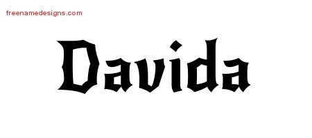 Davida Gothic Name Tattoo Designs