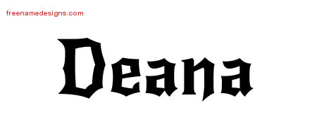 Deana Gothic Name Tattoo Designs
