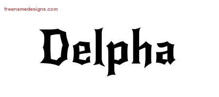 Delpha Gothic Name Tattoo Designs