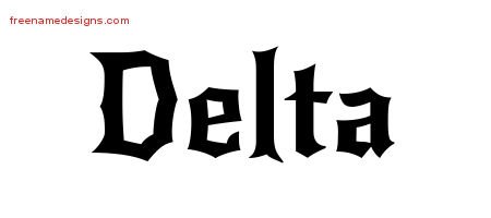 Delta Gothic Name Tattoo Designs